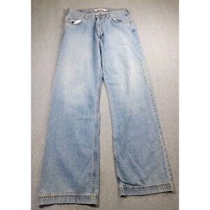 Vintage Mavi Jeans Mens 34x34 (33x33) Wide Leg 495 Cotton Blue Distressed Y2K